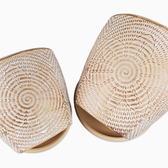 Set Of 2 Vintage Style Terra Cotta Planting Pots - Picture 8 of 12